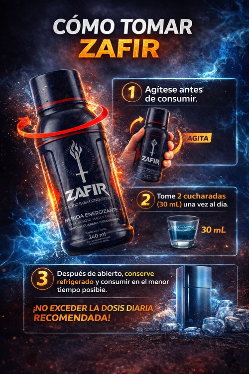 Zafir Energizante | Borojó + Maca + Taurina, sabor Guaraná y Arándanos 240ml