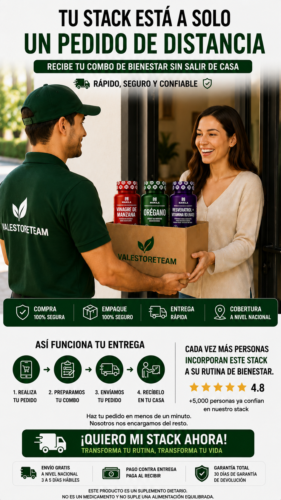 Makila Stack Bienestar Integral | Vinagre de Manzana + Orégano + Resveratrol + Vitamina B3